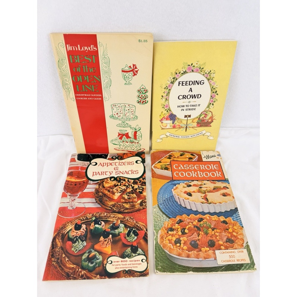 Vintage 1960s‎ 1970s Cookbook Lot Casserole Party Snacks Feeding a Crowd